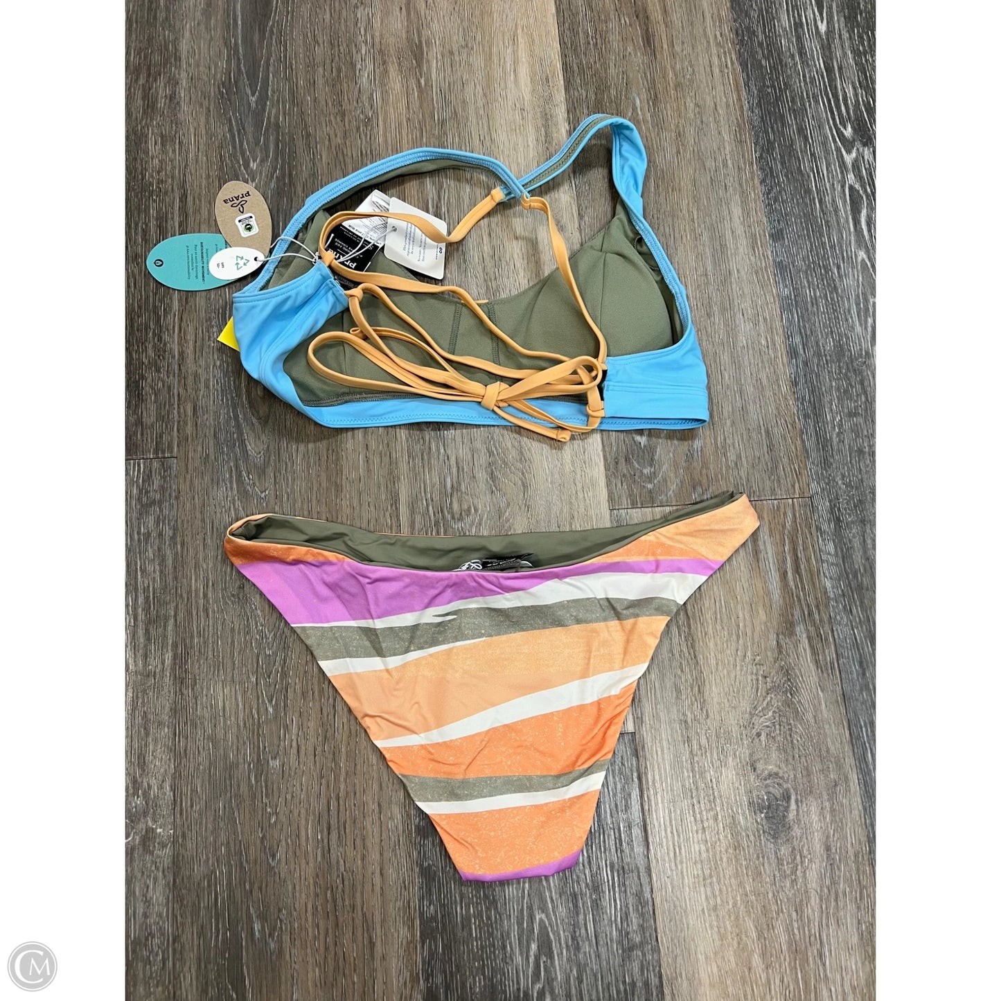 Swimsuit 2pc By Prana In Blue & Green, Size: S