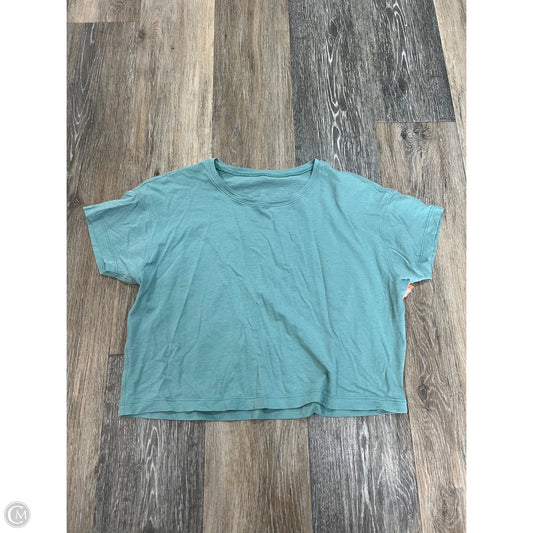 Athletic Top Short Sleeve By Lululemon In Green, Size: S