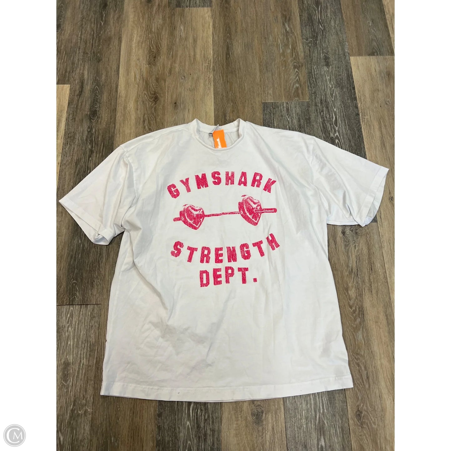 Athletic Top Short Sleeve By Gym Shark In White, Size: L