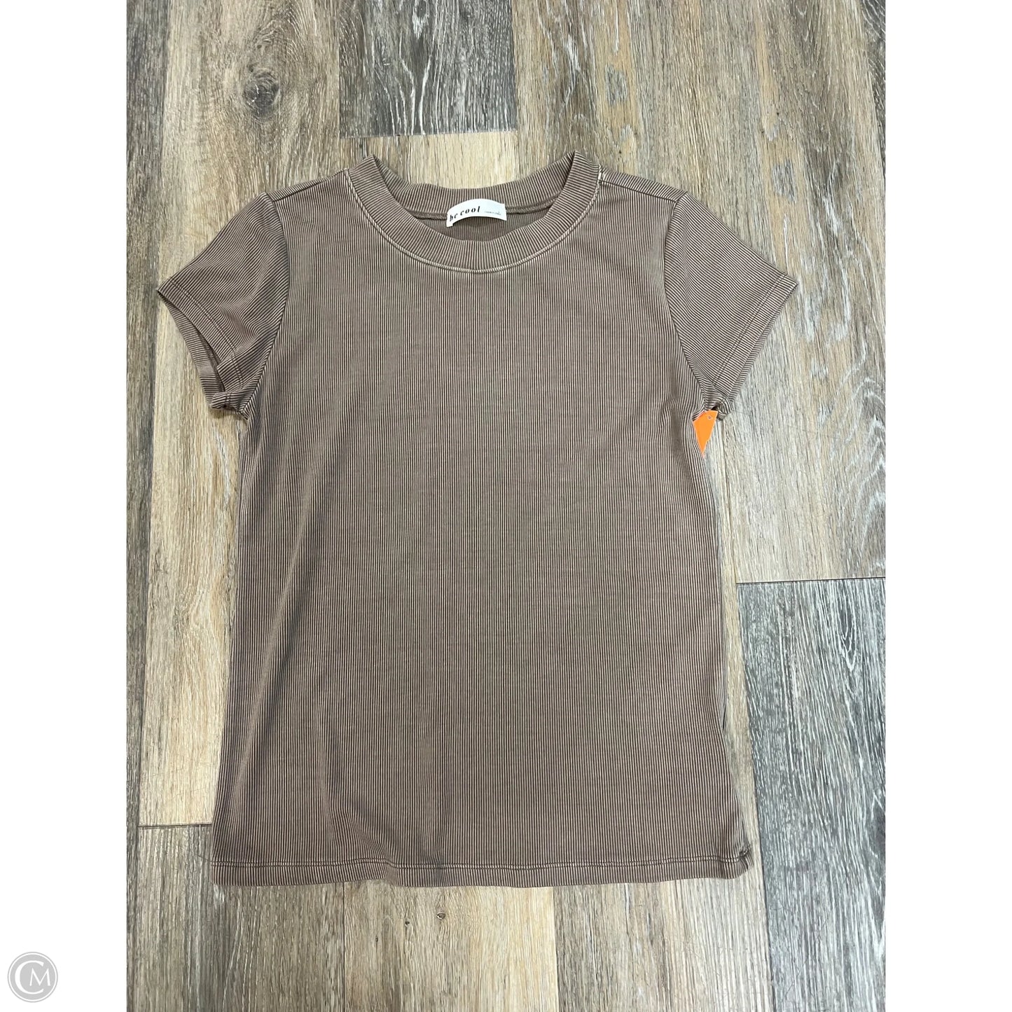Top Short Sleeve By Be Cool In Brown, Size: S