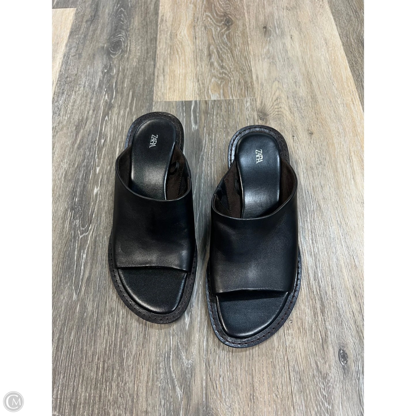 Sandals Heels Kitten By Zara In Black, Size: 6