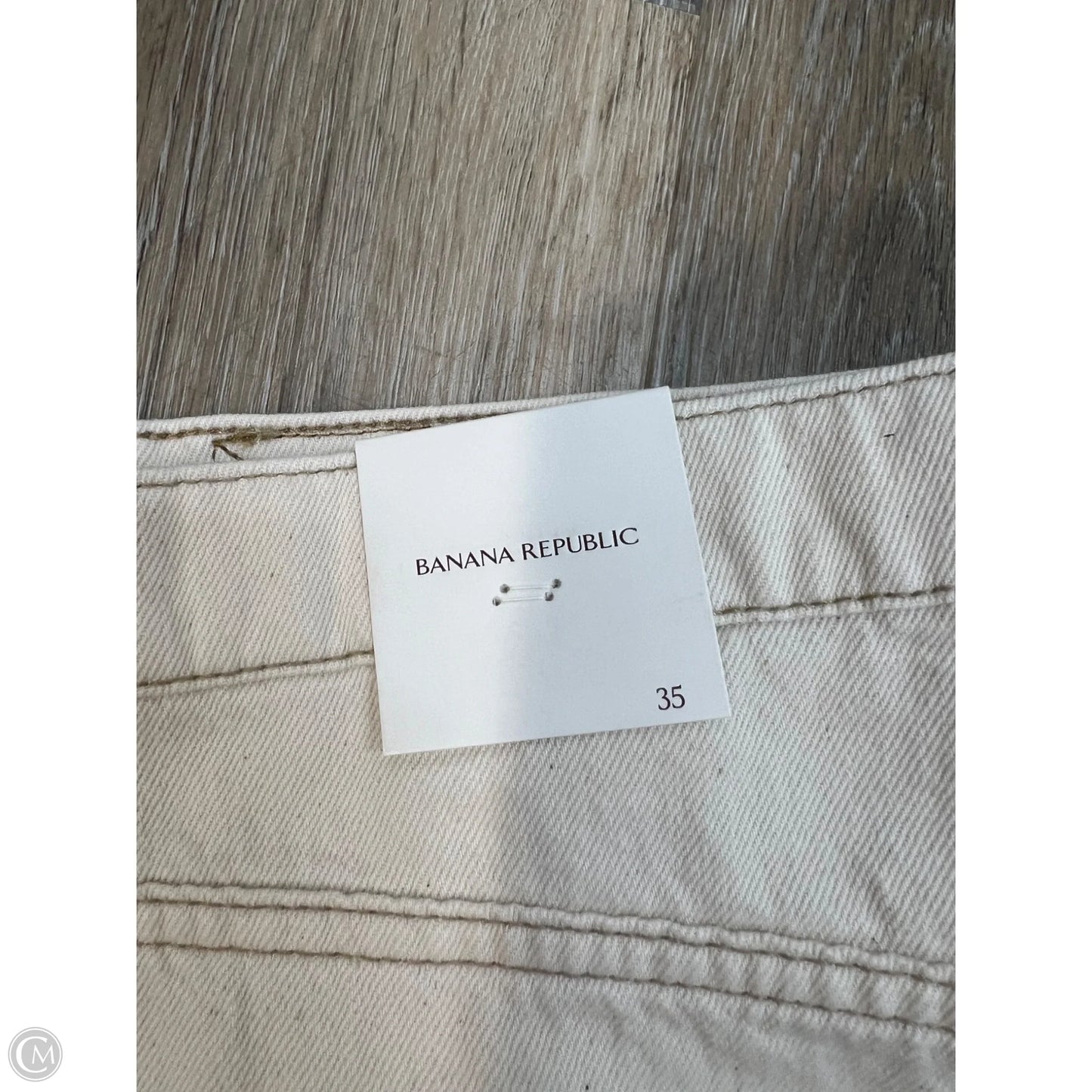 Jeans Crop Wide Leg By Banana Republic In Cream Denim, Size: 17/35