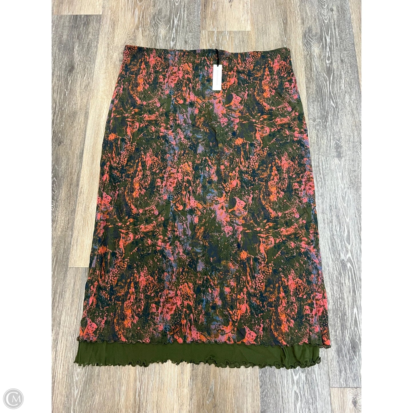 Skirt Midi By Banana Republic In Green & Pink, Size: Xxl