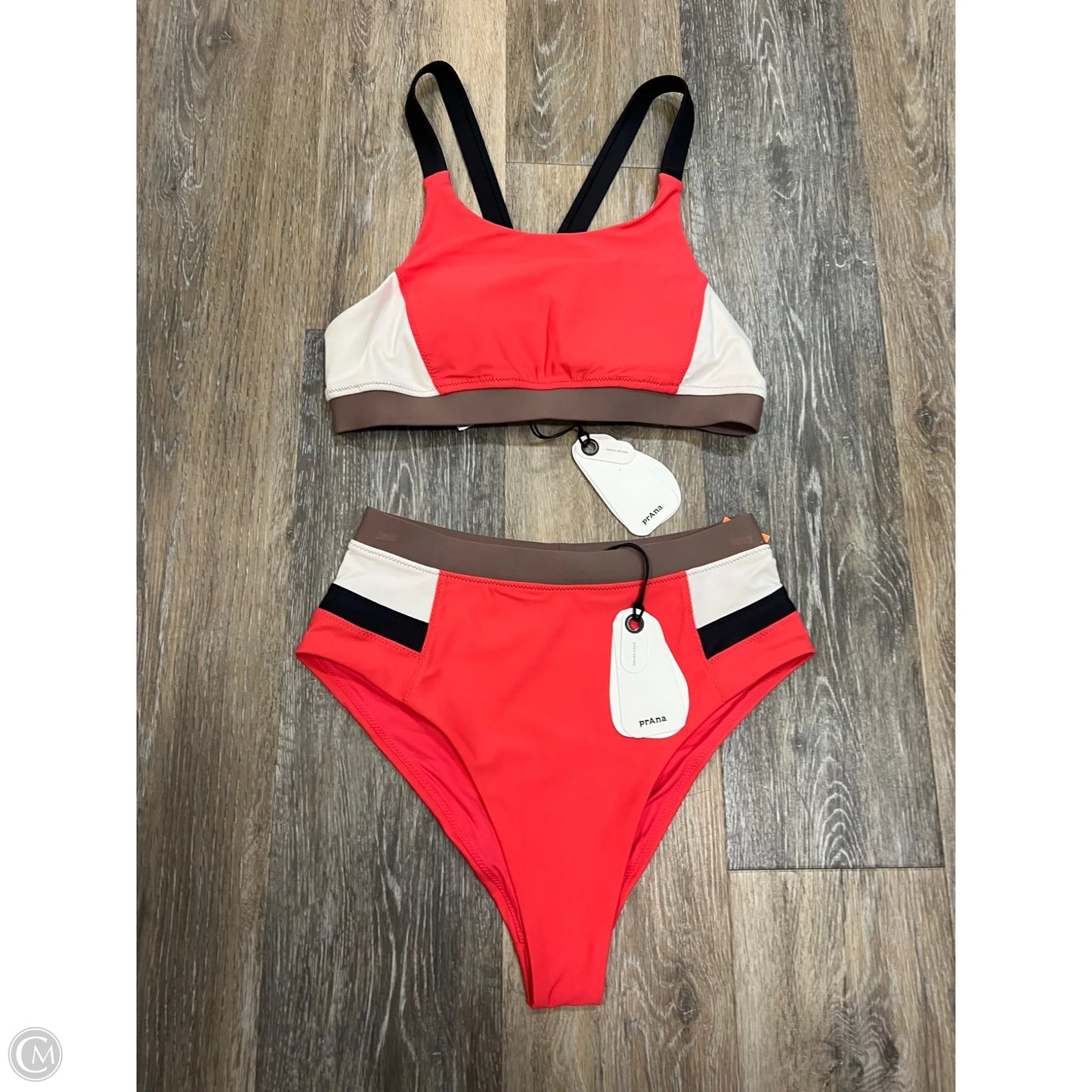 Swimsuit 2pc By Prana In Pink & White, Size: S
