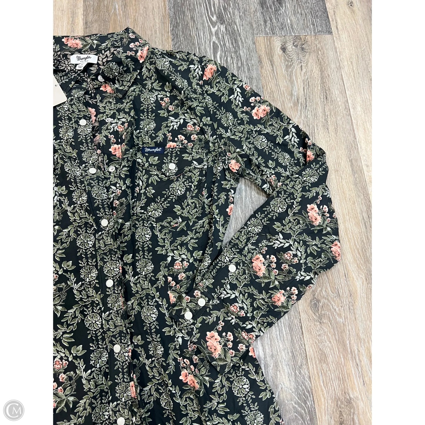 -Blouse Long Sleeve By Wrangler In Floral Print, Size: M