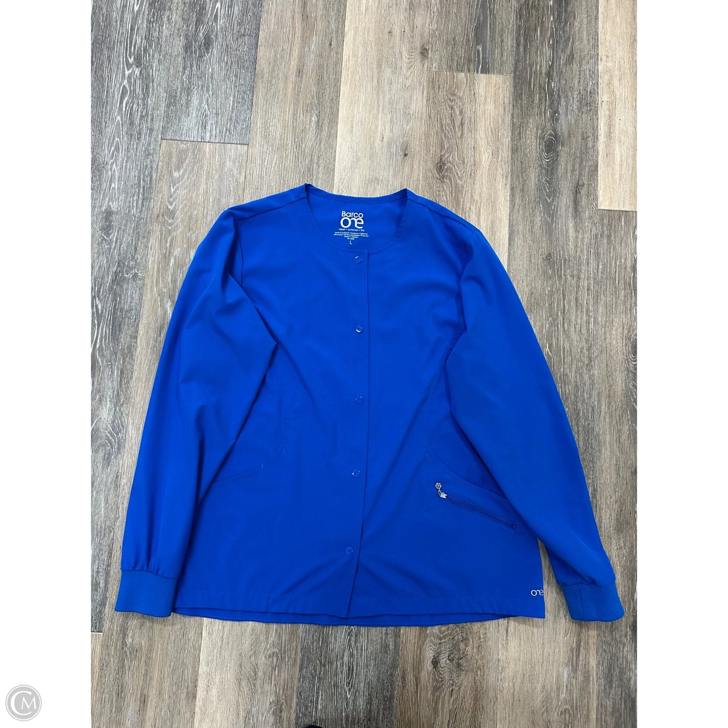 Scrub Jacket By Barco One In Blue, Size: L