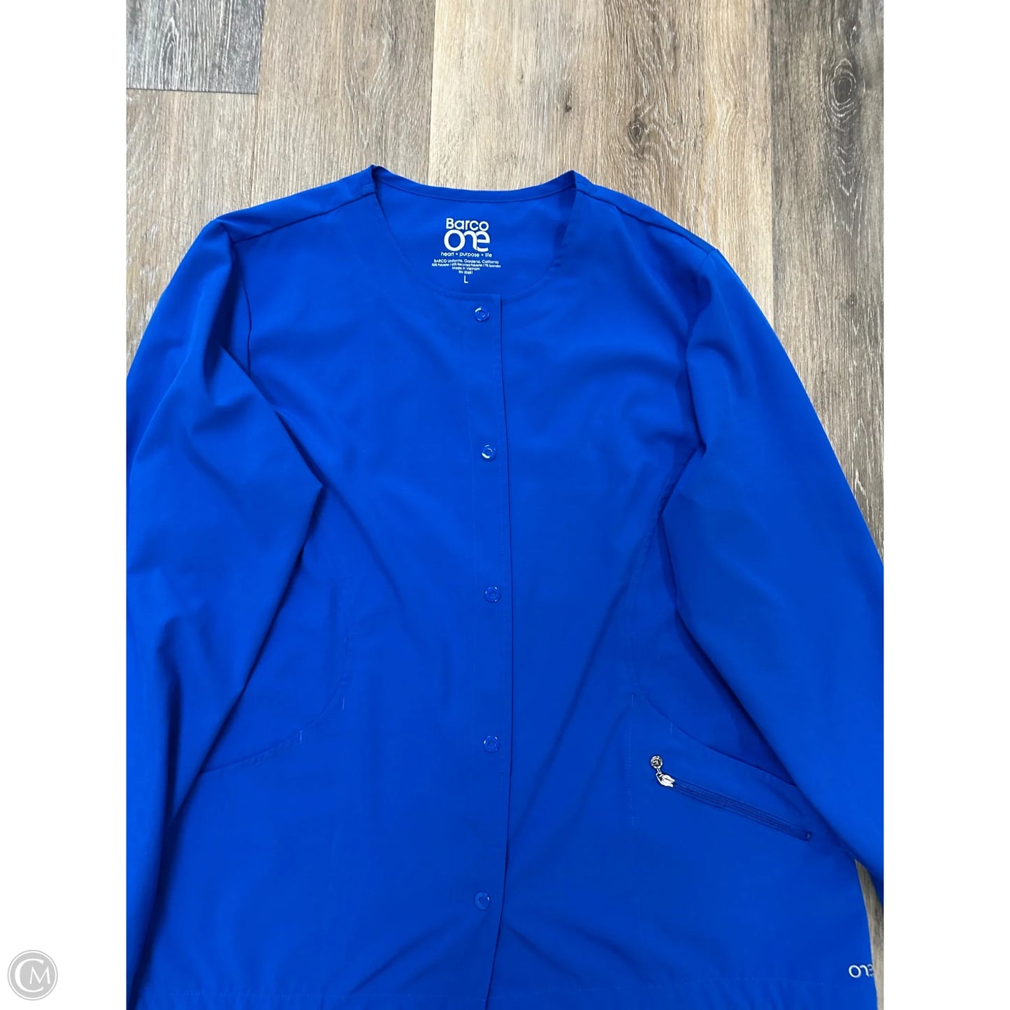Scrub Jacket By Barco One In Blue, Size: L