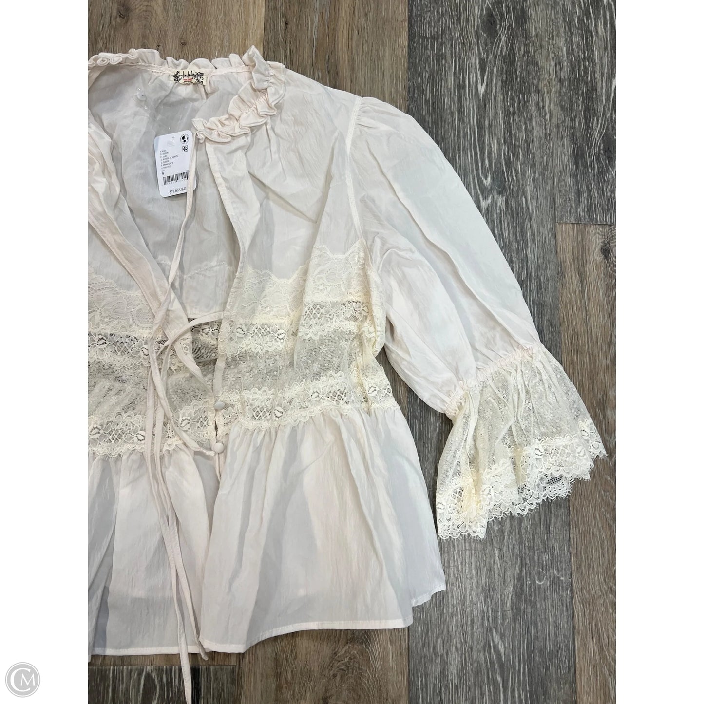 Blouse Long Sleeve By Free People In White, Size: S