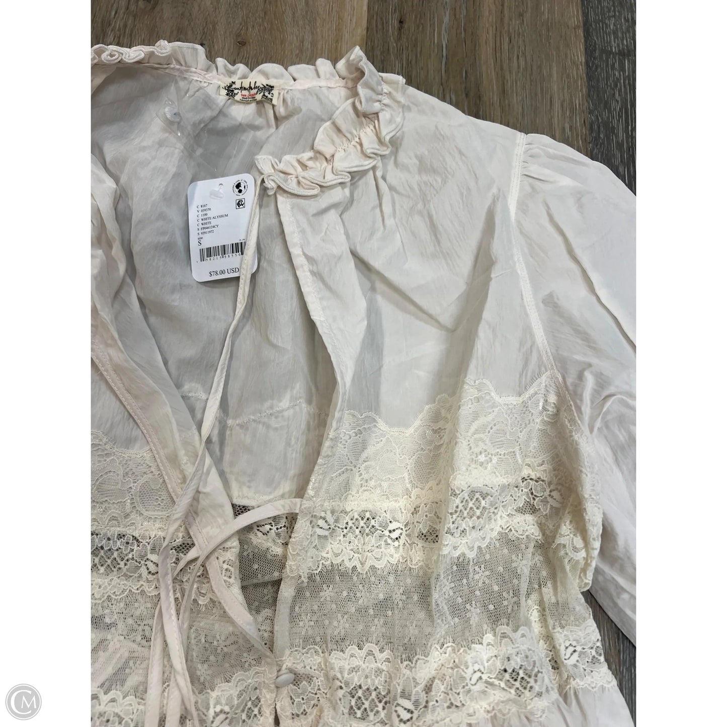 Blouse Long Sleeve By Free People In White, Size: S