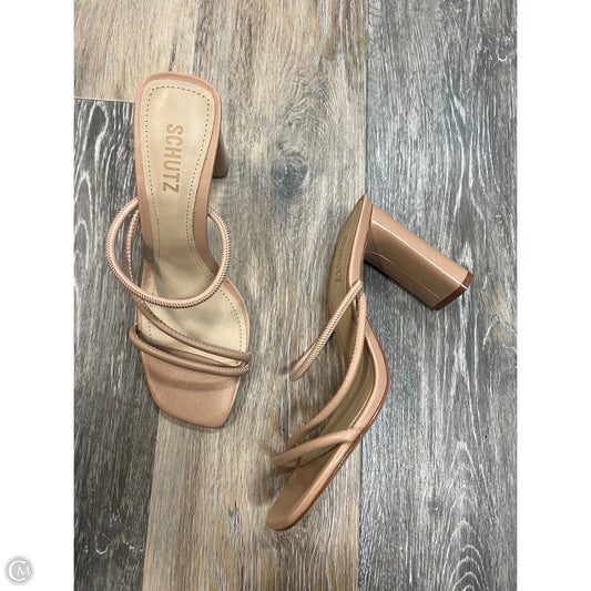 Sandals Heels Block By Schutz In Tan, Size: 7.5