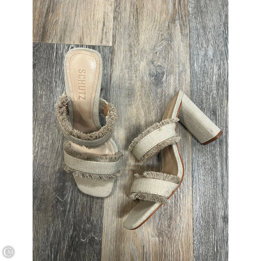 Sandals Heels Block By Schutz In Tan, Size: 7