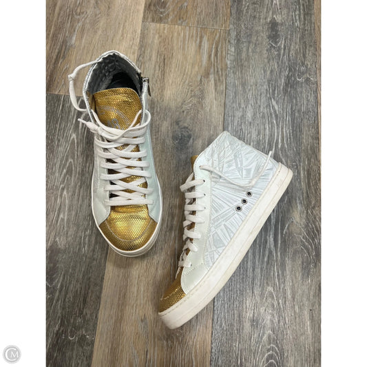 Shoes Sneakers By P448 In Gold & White, Size: 7