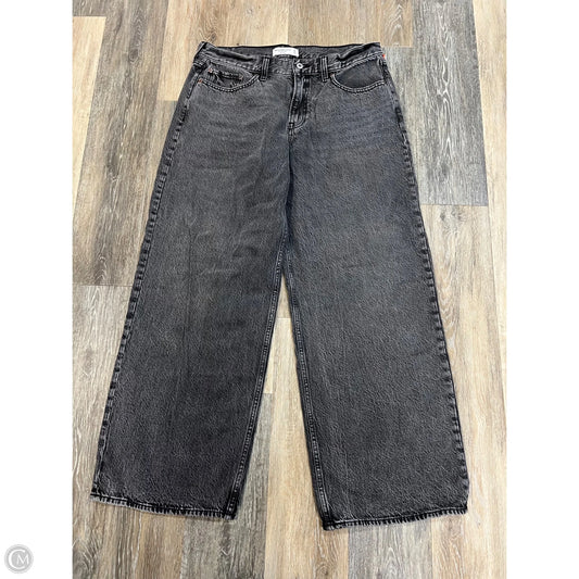 Jeans Wide Leg By Abercrombie And Fitch In Grey Denim, Size: 10/30