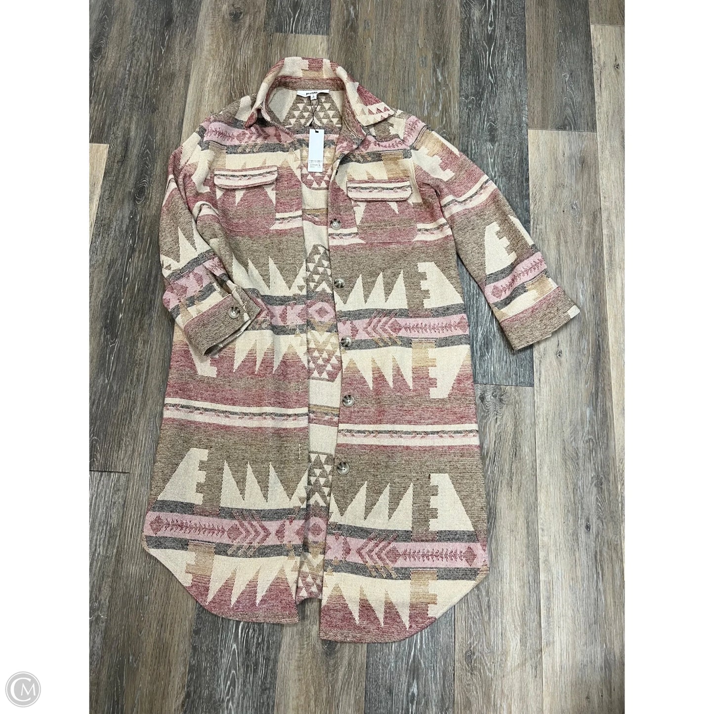 Jacket Shirt By Bb Dakota In Tan, Size: S