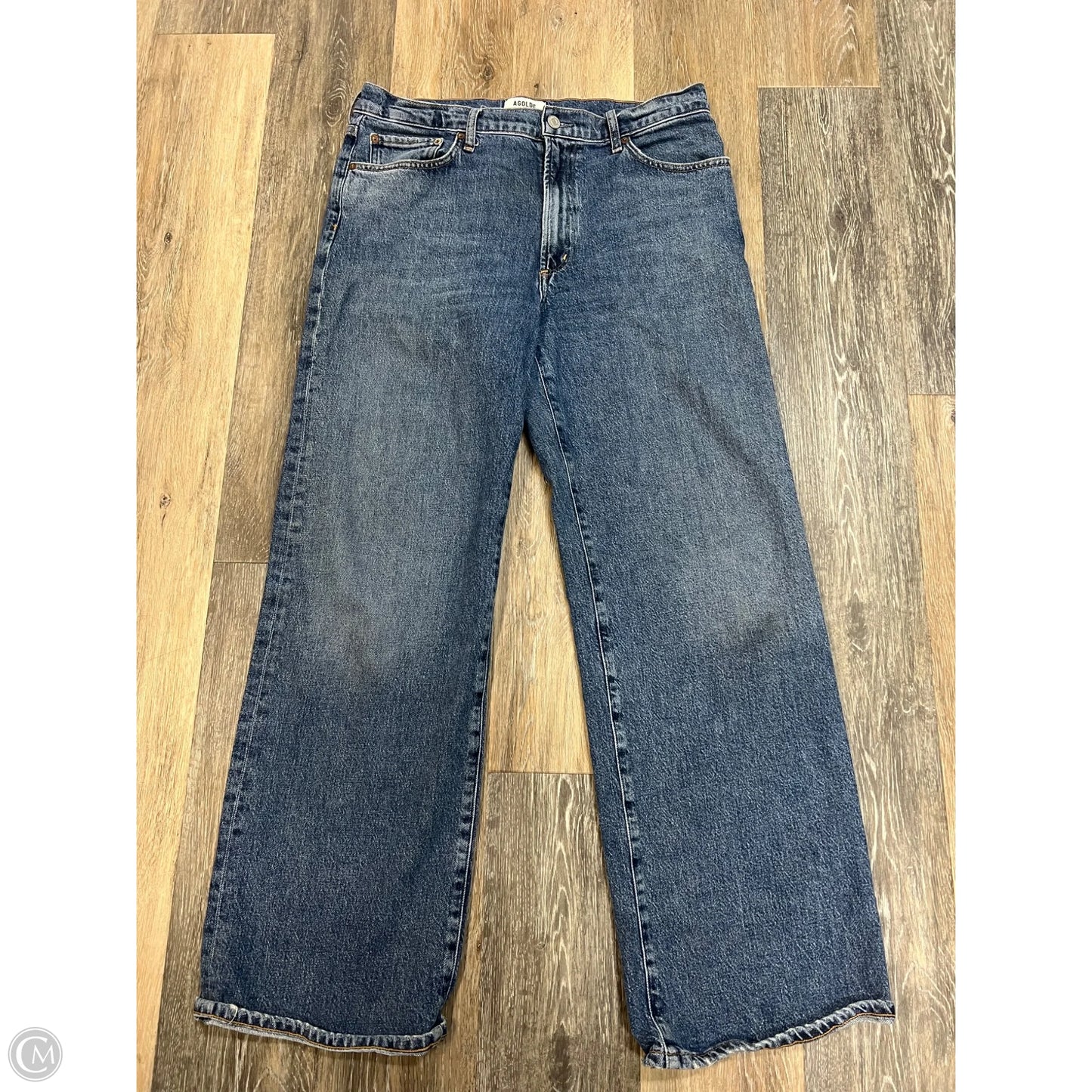Jeans Wide Leg By Agolde In Blue Denim, Size: 10/30