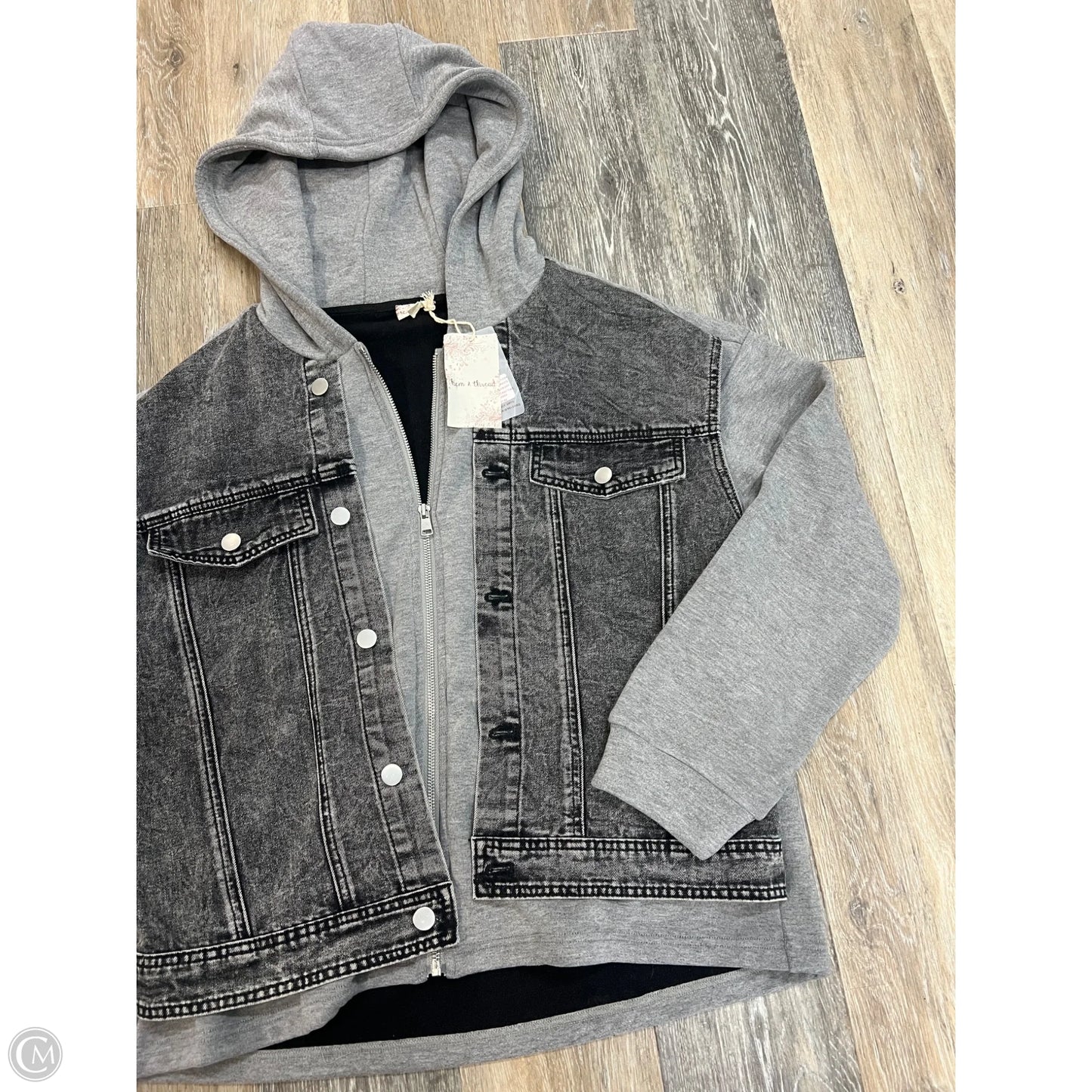 Jacket Other By Hem & Thread In Black & Grey, Size: L