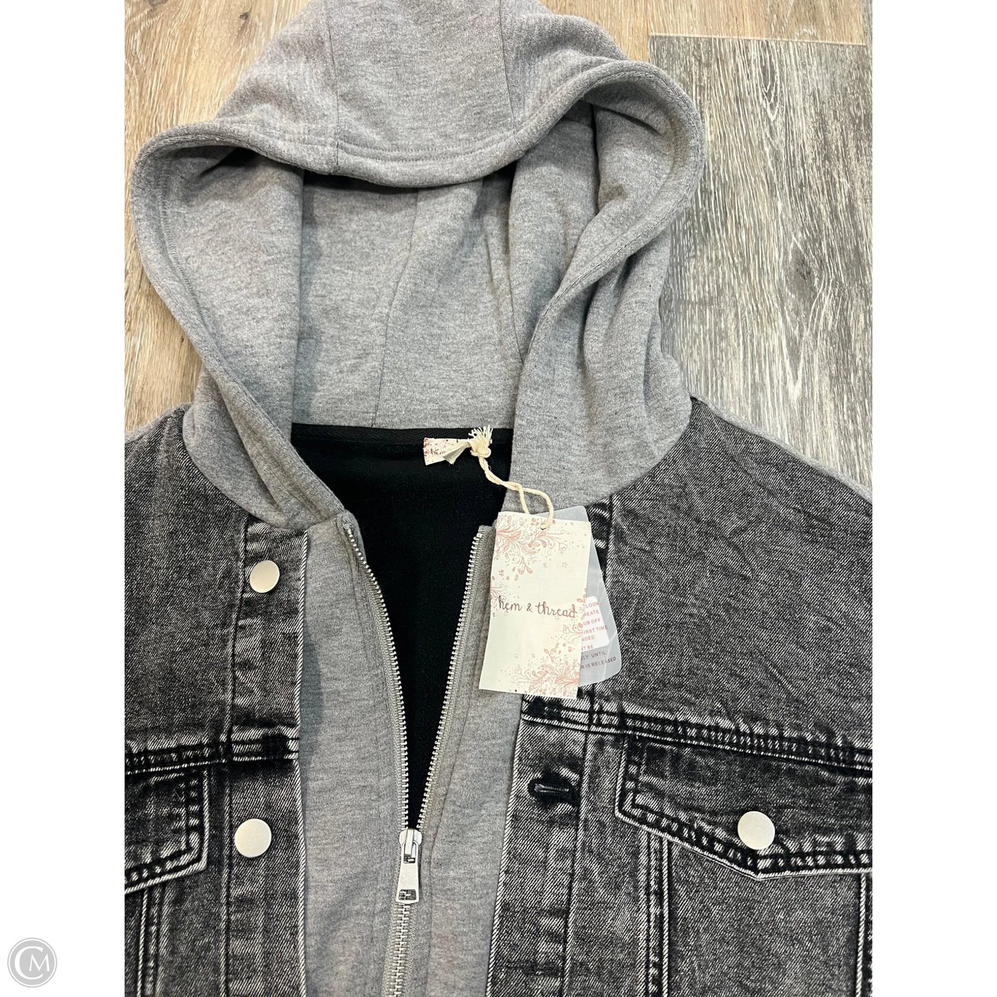 Jacket Other By Hem & Thread In Black & Grey, Size: L