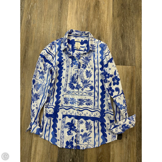 -Blouse Long Sleeve By Joie In Blue, Size: S