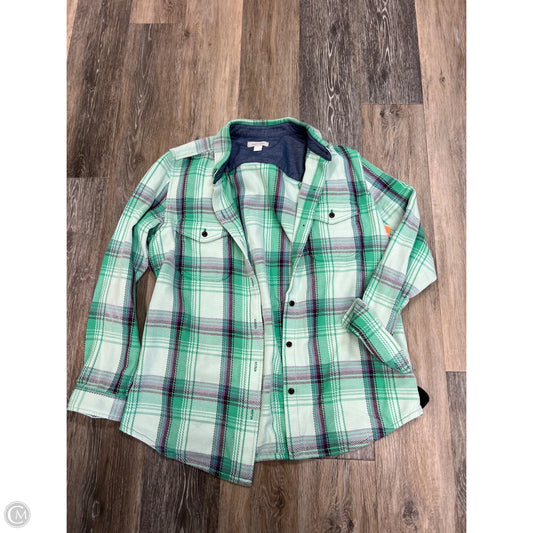Jacket Shirt By Outerknown In Plaid Pattern, Size: M/L