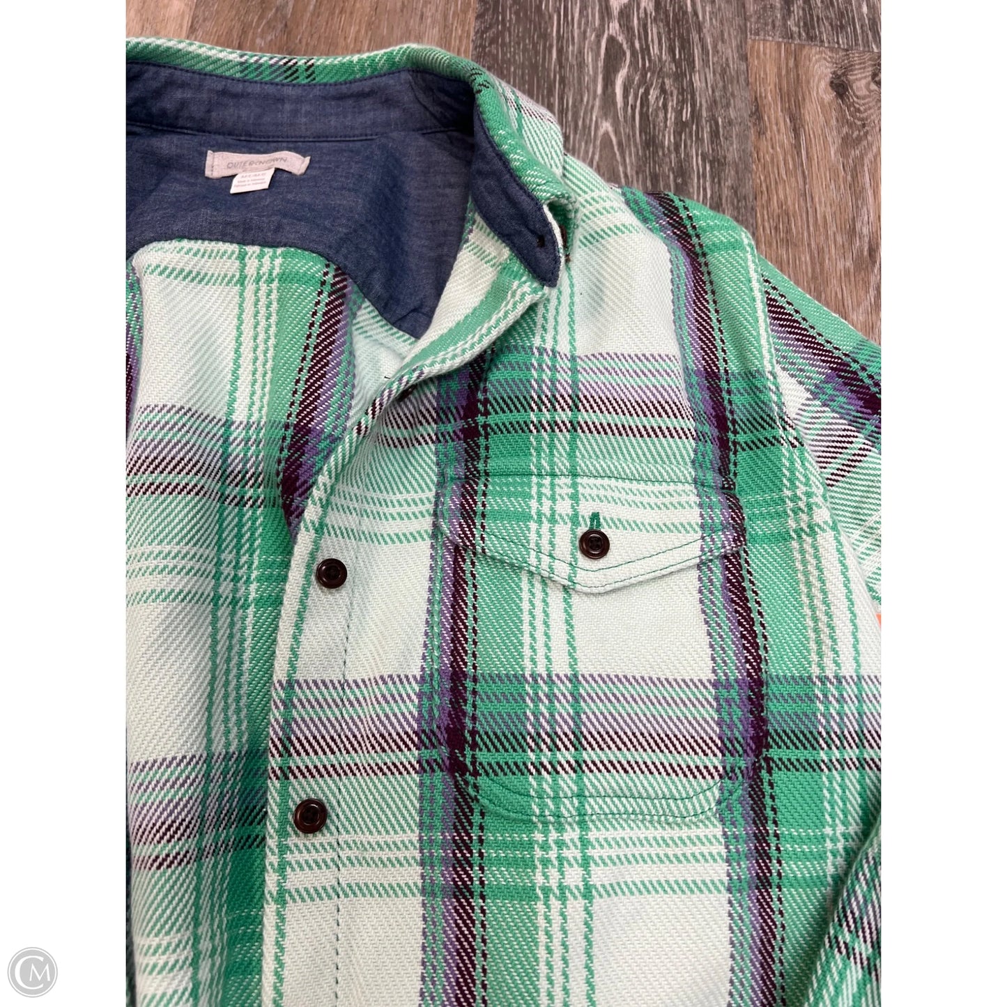 Jacket Shirt By Outerknown In Plaid Pattern, Size: M/L