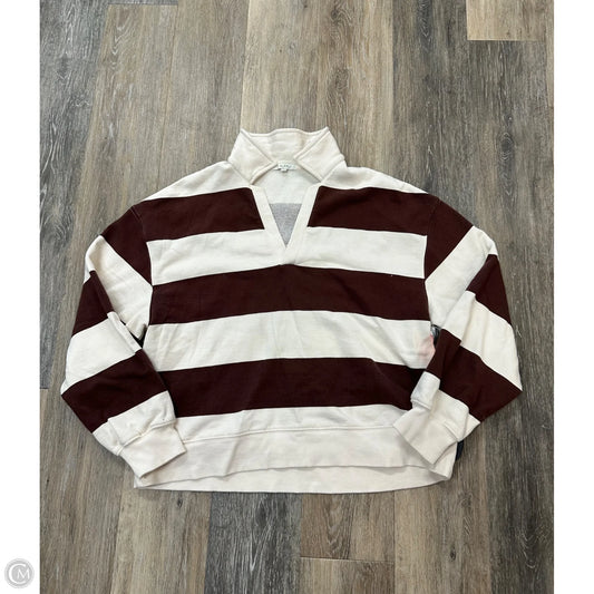 Athletic Sweatshirt Collar By Z Supply In Striped Pattern, Size: S