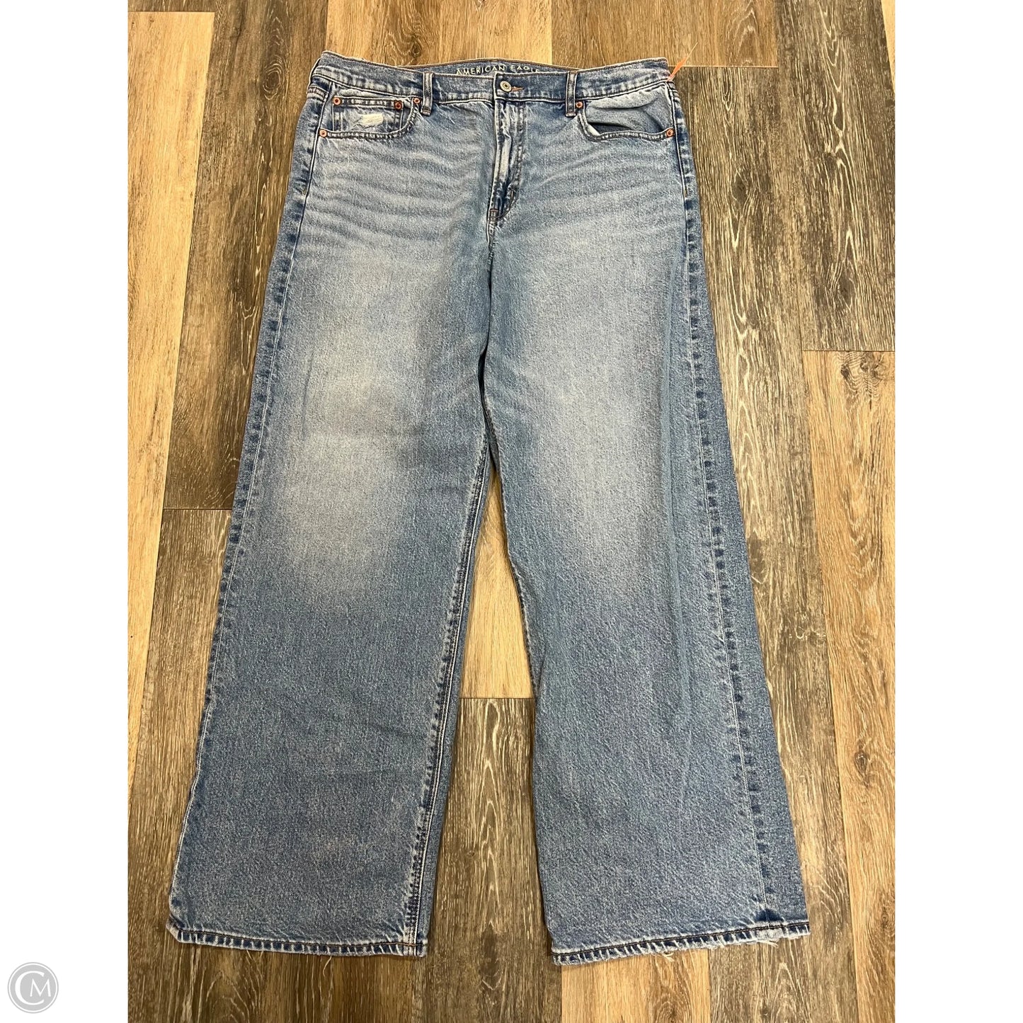 Jeans Wide Leg By American Eagle In Blue Denim, Size: 14l