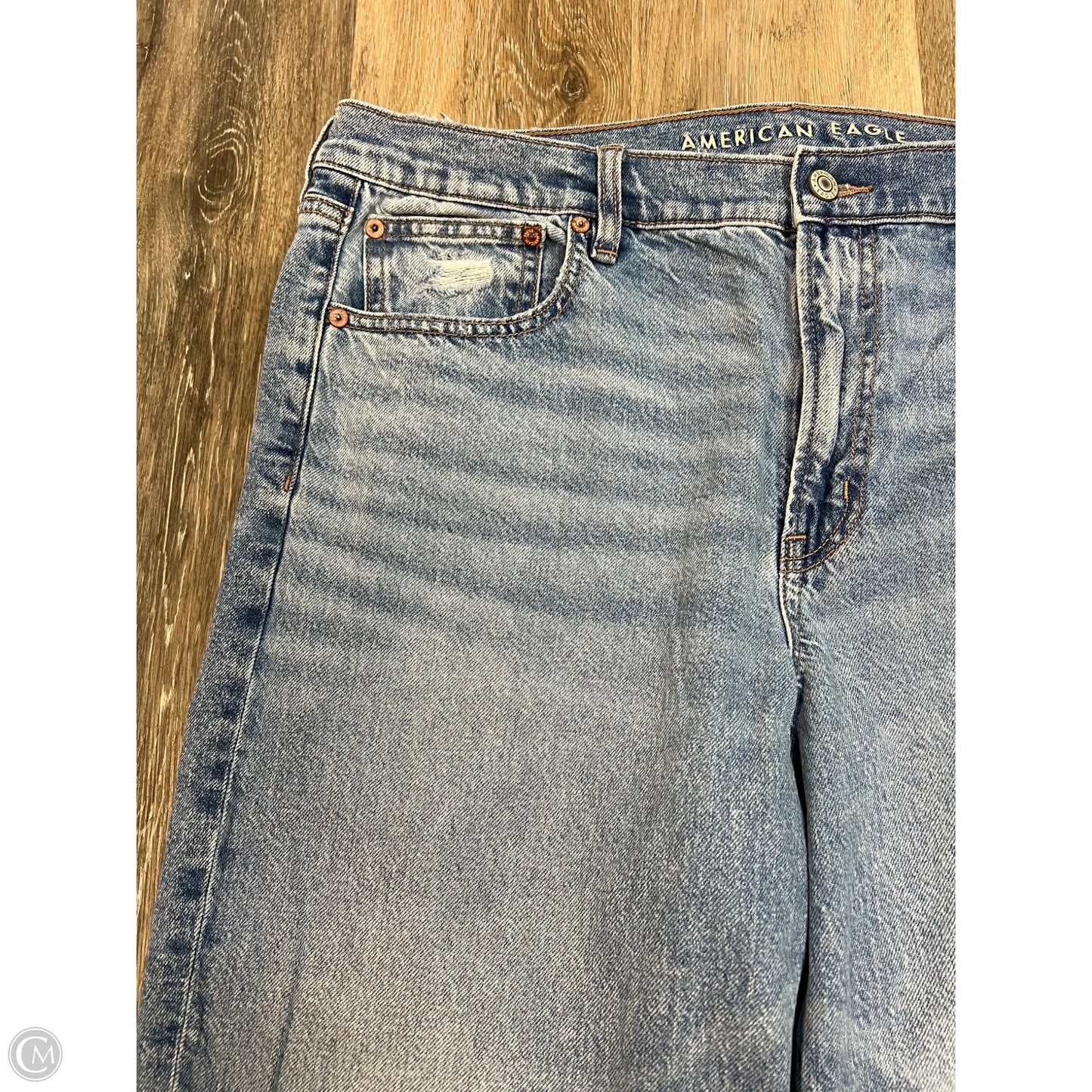 Jeans Wide Leg By American Eagle In Blue Denim, Size: 14l