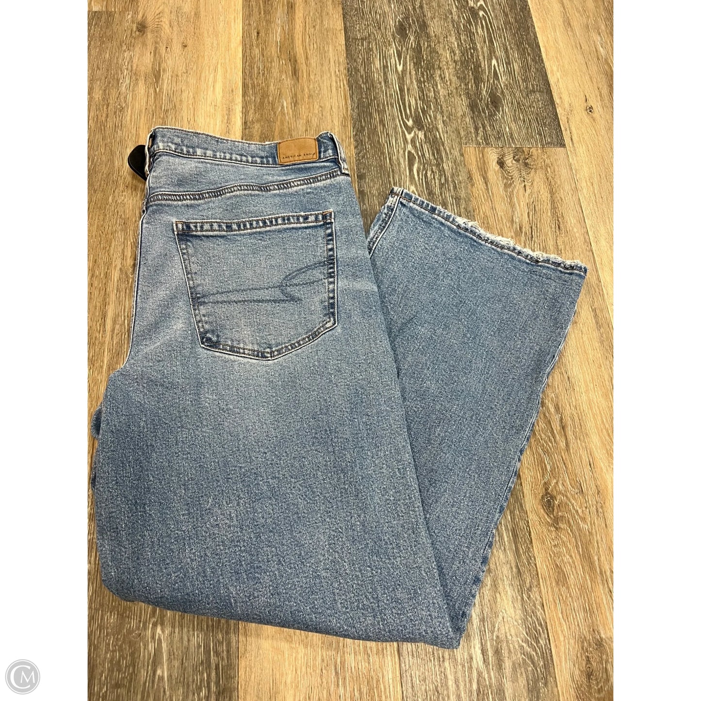 Jeans Wide Leg By American Eagle In Blue Denim, Size: 14l