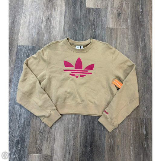 Athletic Sweatshirt Crewneck By Adidas In Tan, Size: L