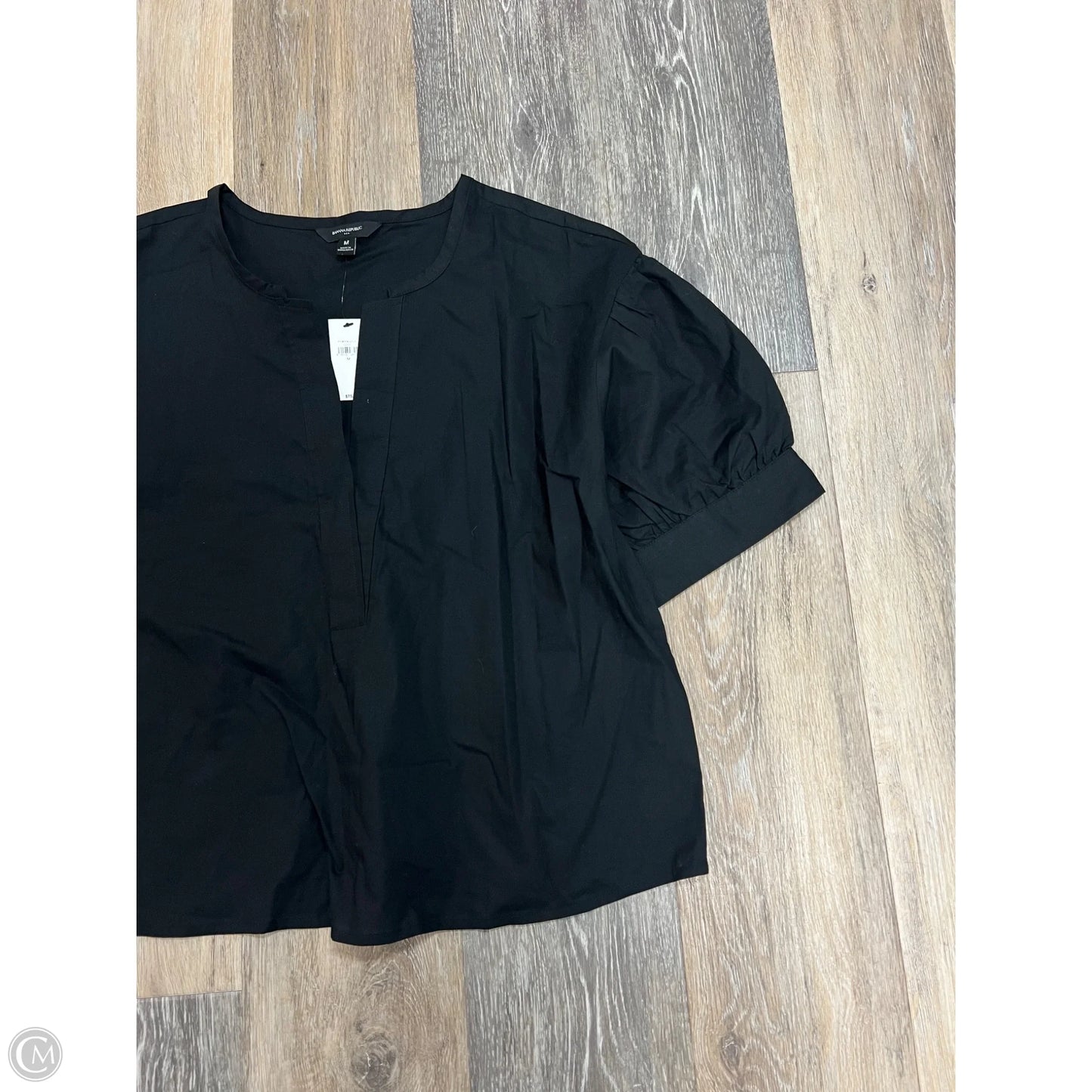 Blouse Short Sleeve By Banana Republic In Black, Size: M