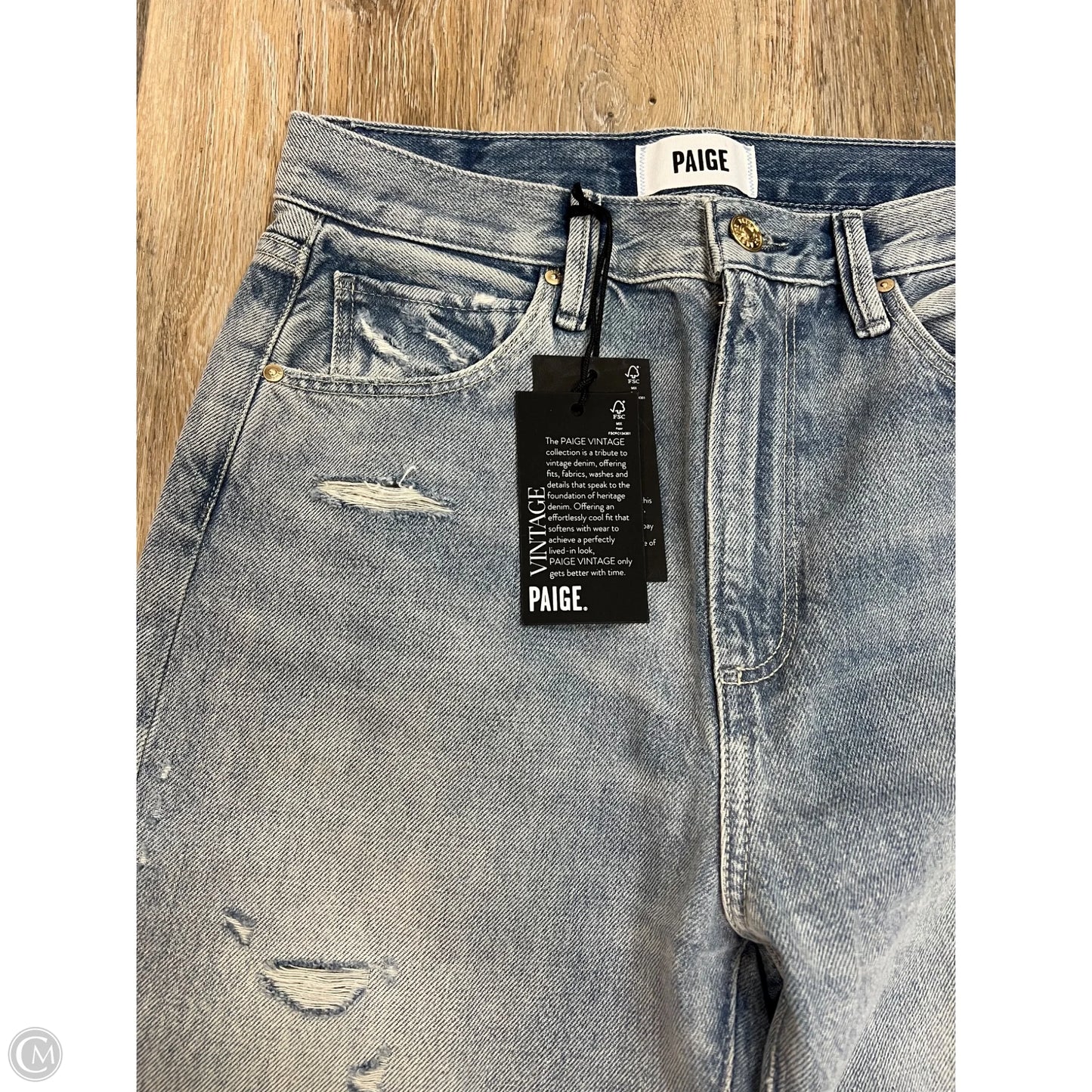 Jeans Straight By Paige In Blue Denim, Size: 2/26