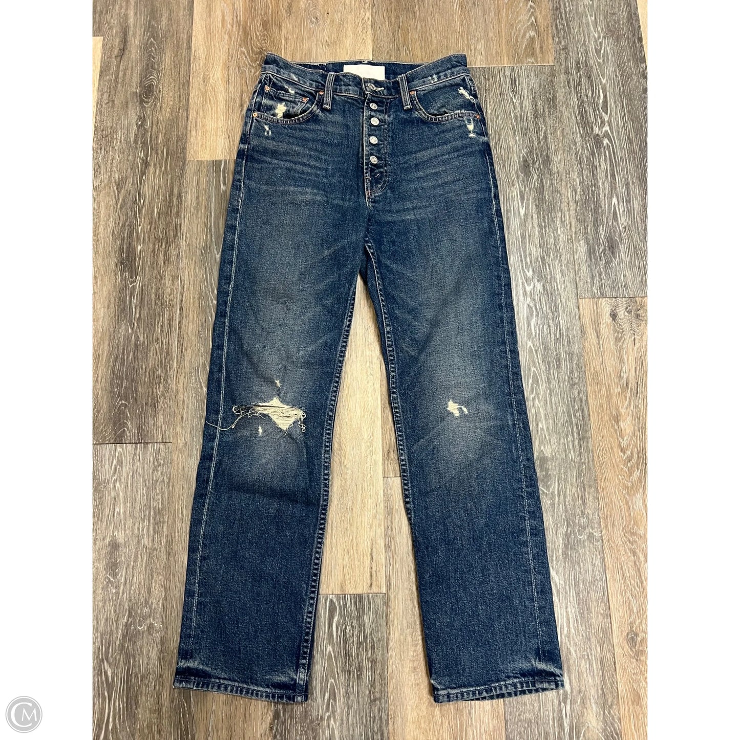 Jeans Straight By Mother In Blue Denim, Size: 1/25