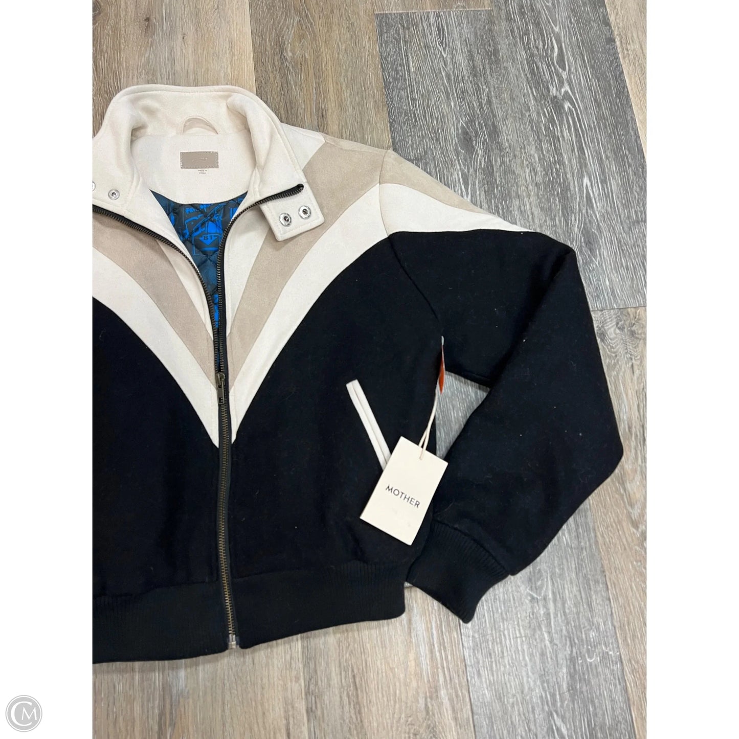 Jacket Designer By Mother In Black & Cream, Size: Xs