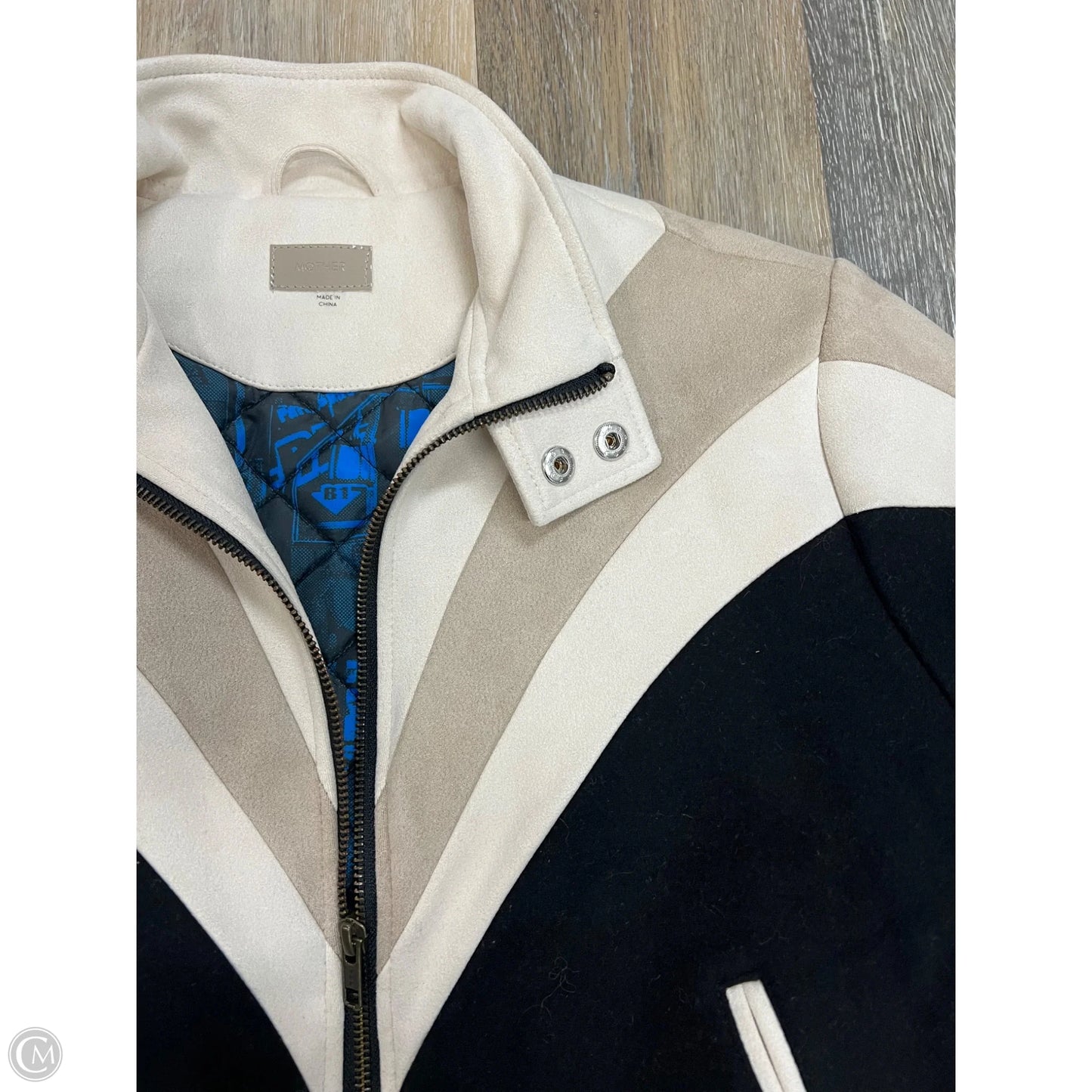 Jacket Designer By Mother In Black & Cream, Size: Xs