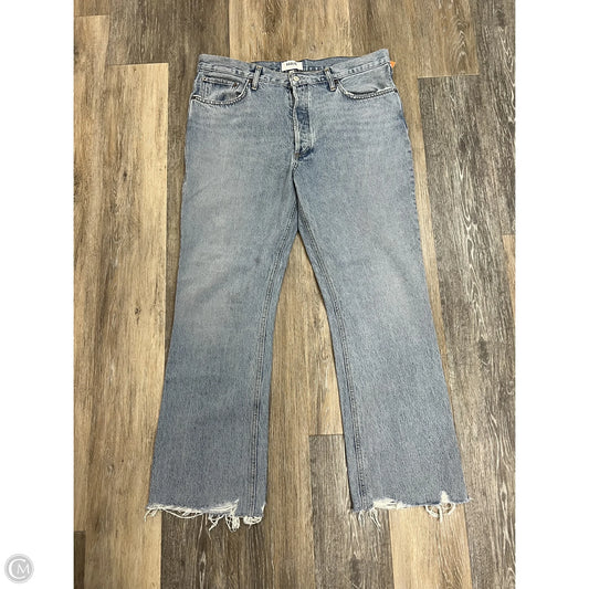 Jeans Straight By Agolde In Blue Denim, Size: 14