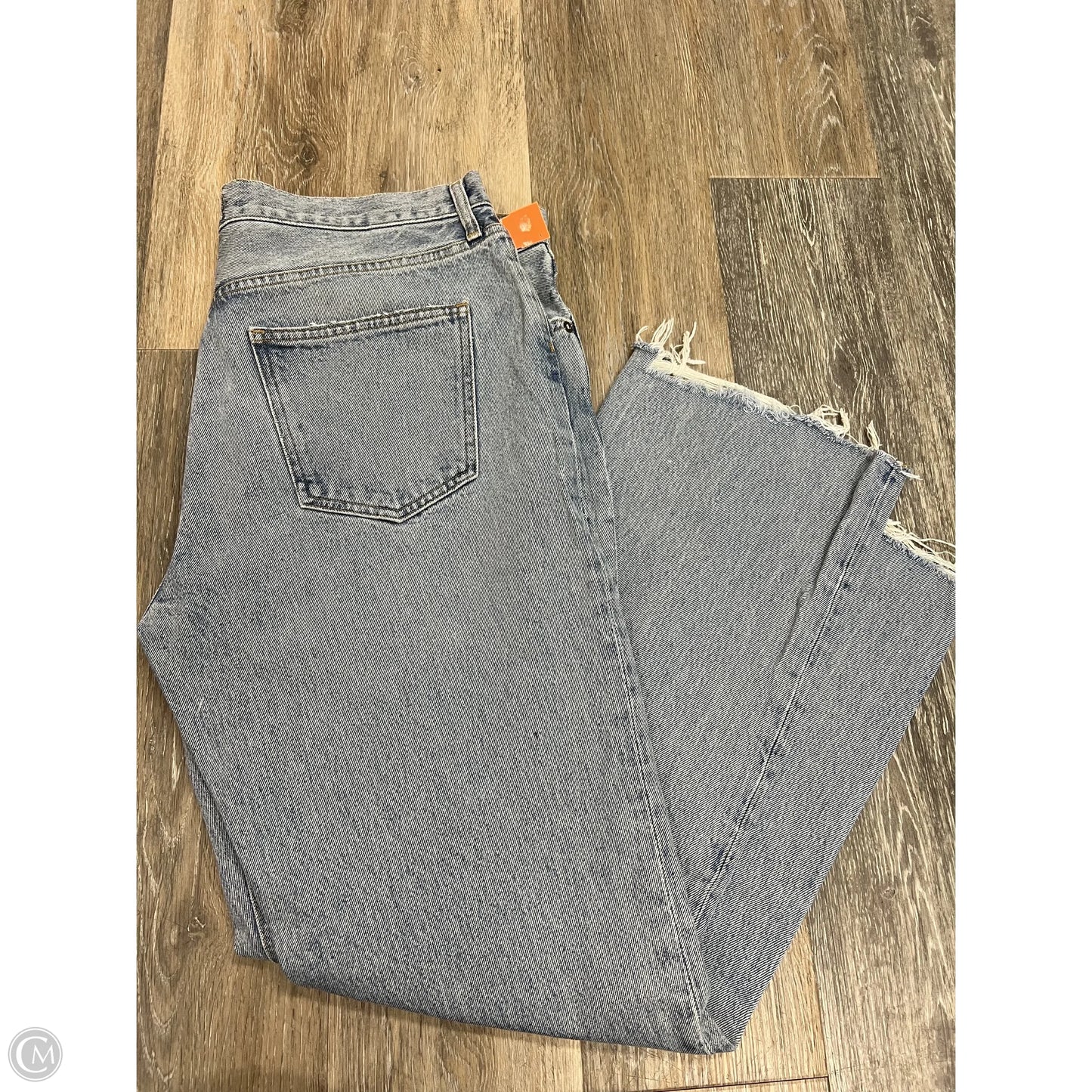 Jeans Straight By Agolde In Blue Denim, Size: 14