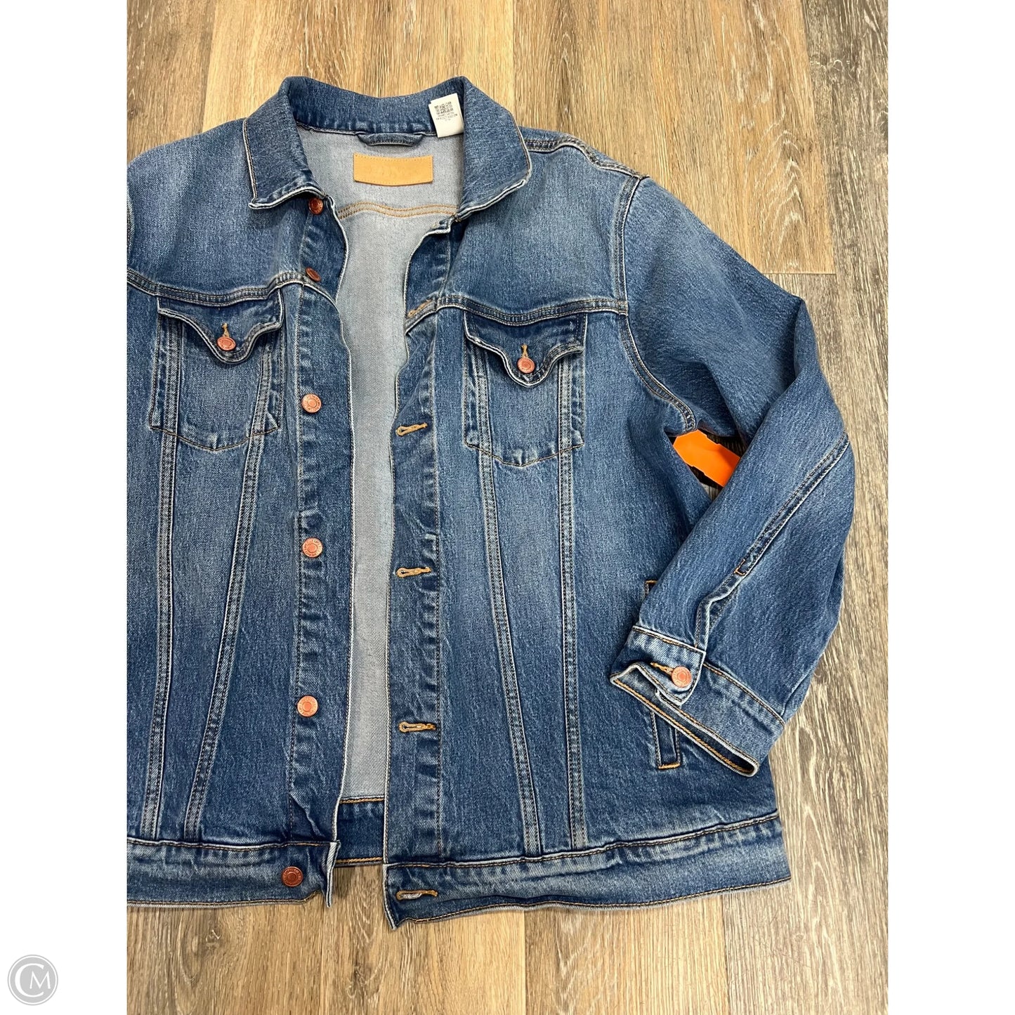 Jacket Denim By Pink In Blue Denim, Size: L