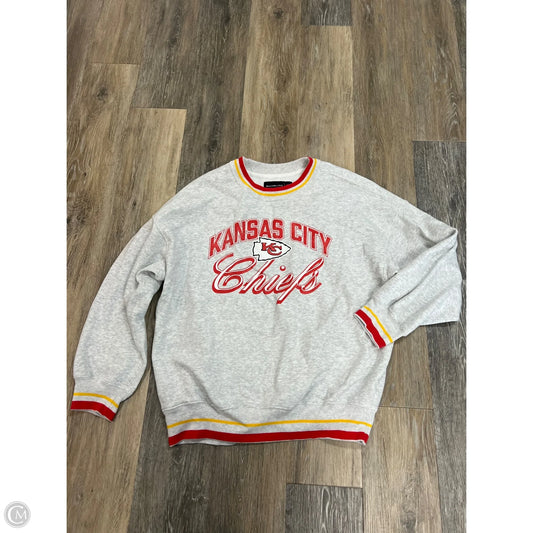 Athletic Sweatshirt Crewneck By Abercrombie And Fitch In Grey, Size: S