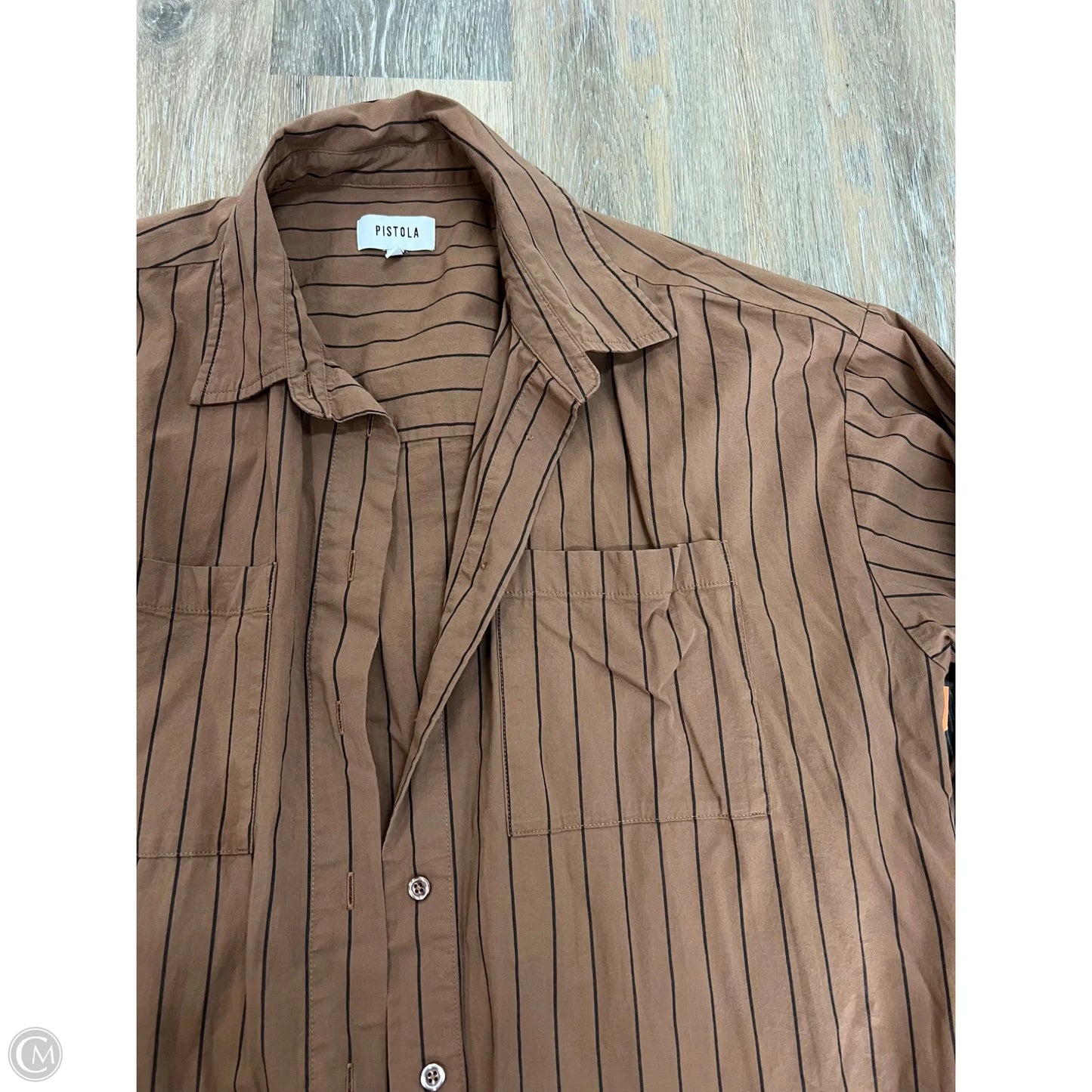 Blouse Long Sleeve By Pistola In Brown, Size: S
