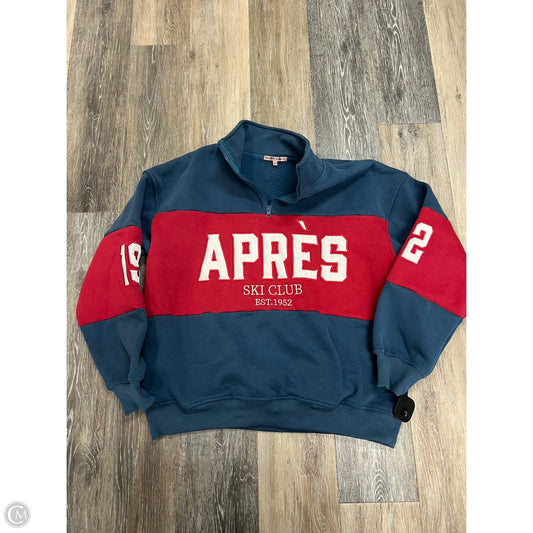 Sweatshirt Collar By Bailey Rose In Blue & Red & White, Size: M