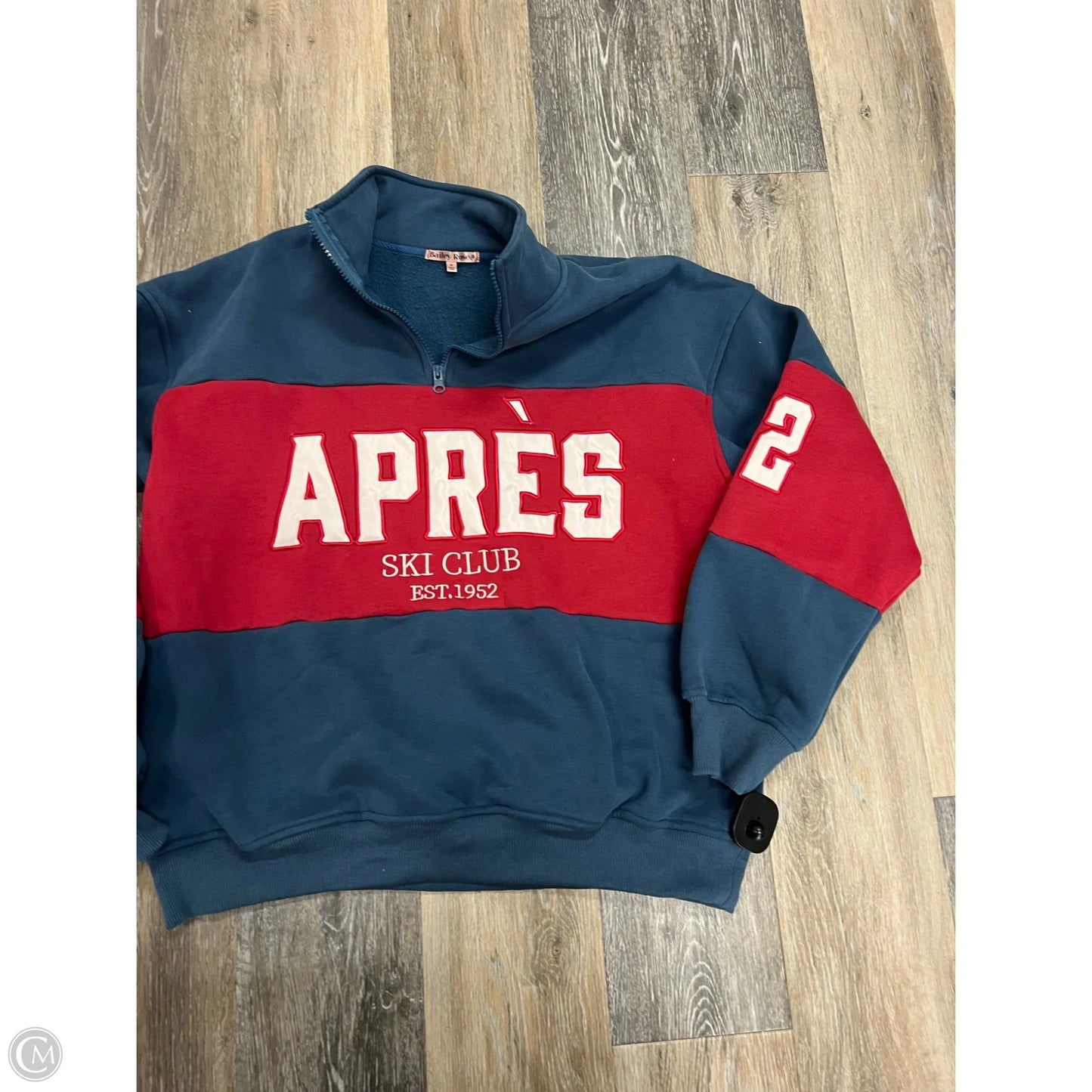 Sweatshirt Collar By Bailey Rose In Blue & Red & White, Size: M