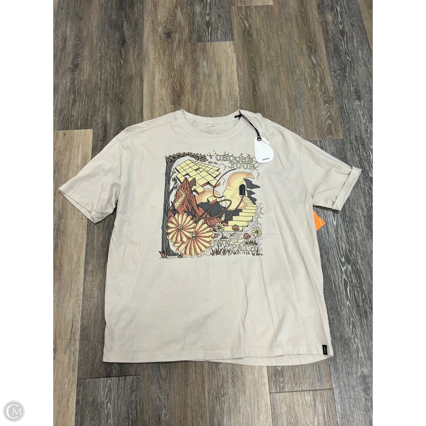 Top Short Sleeve By Prana In Tan, Size: S