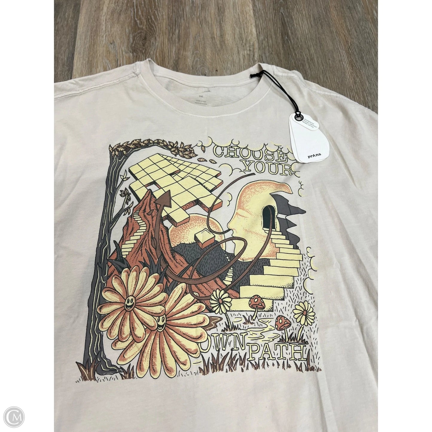 Top Short Sleeve By Prana In Tan, Size: S