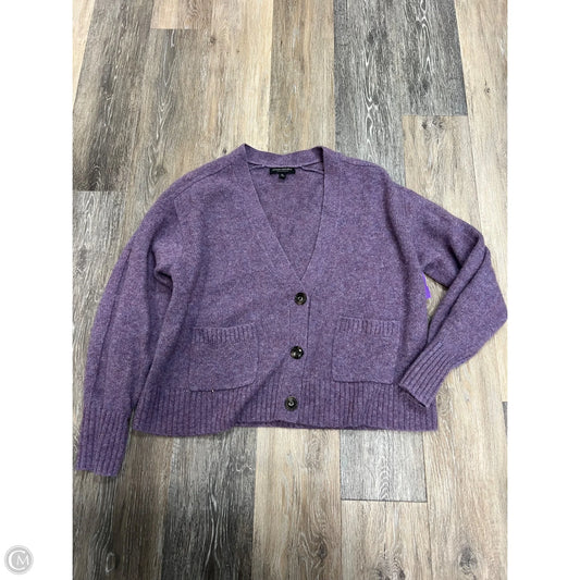 Sweater Cardigan Cashmere By Banana Republic In Purple, Size: Xl