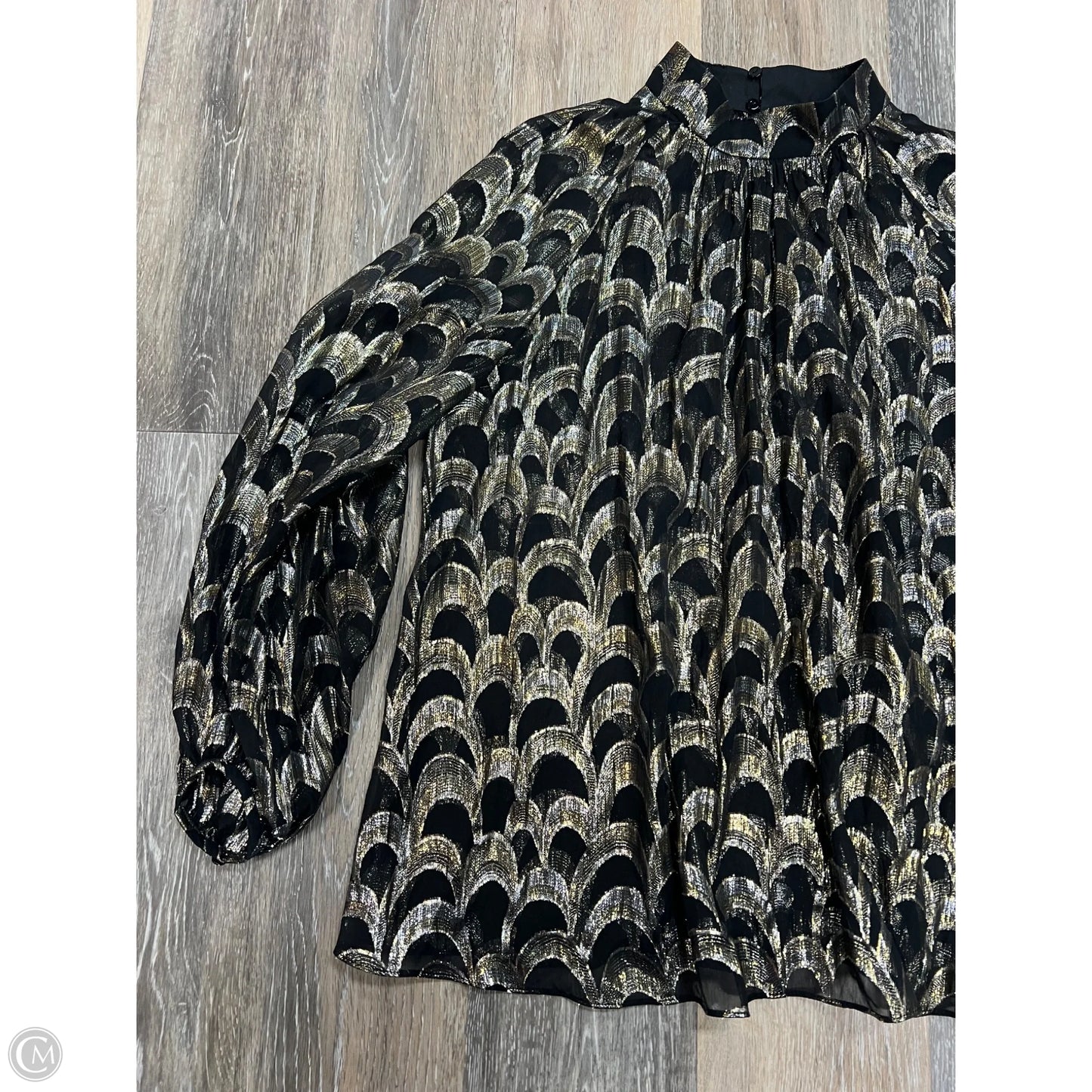 Blouse Long Sleeve By Banana Republic In Gold, Size: L