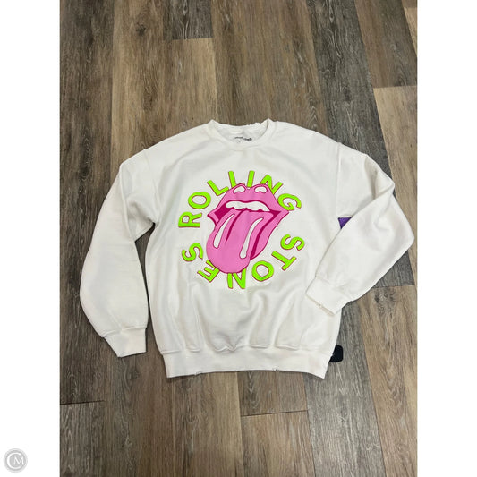 Sweatshirt Crewneck By Rolling Stones x Livy Goods In White, Size: S