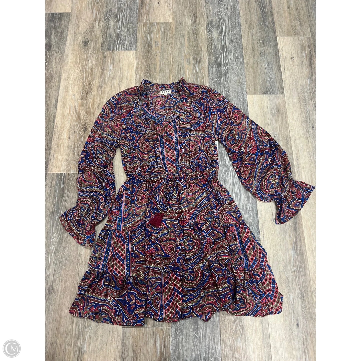 -Dress Casual Short By Paani In Paisley Print, Size: M