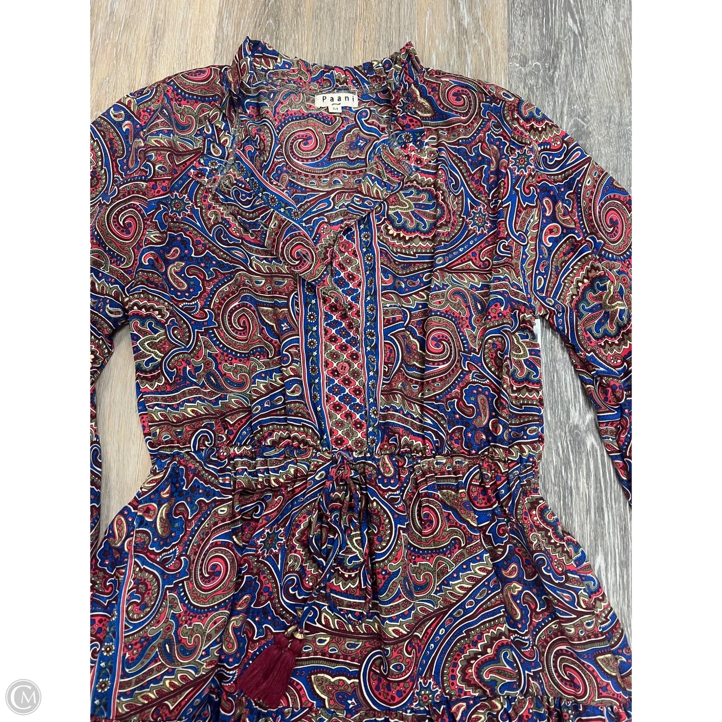 -Dress Casual Short By Paani In Paisley Print, Size: M