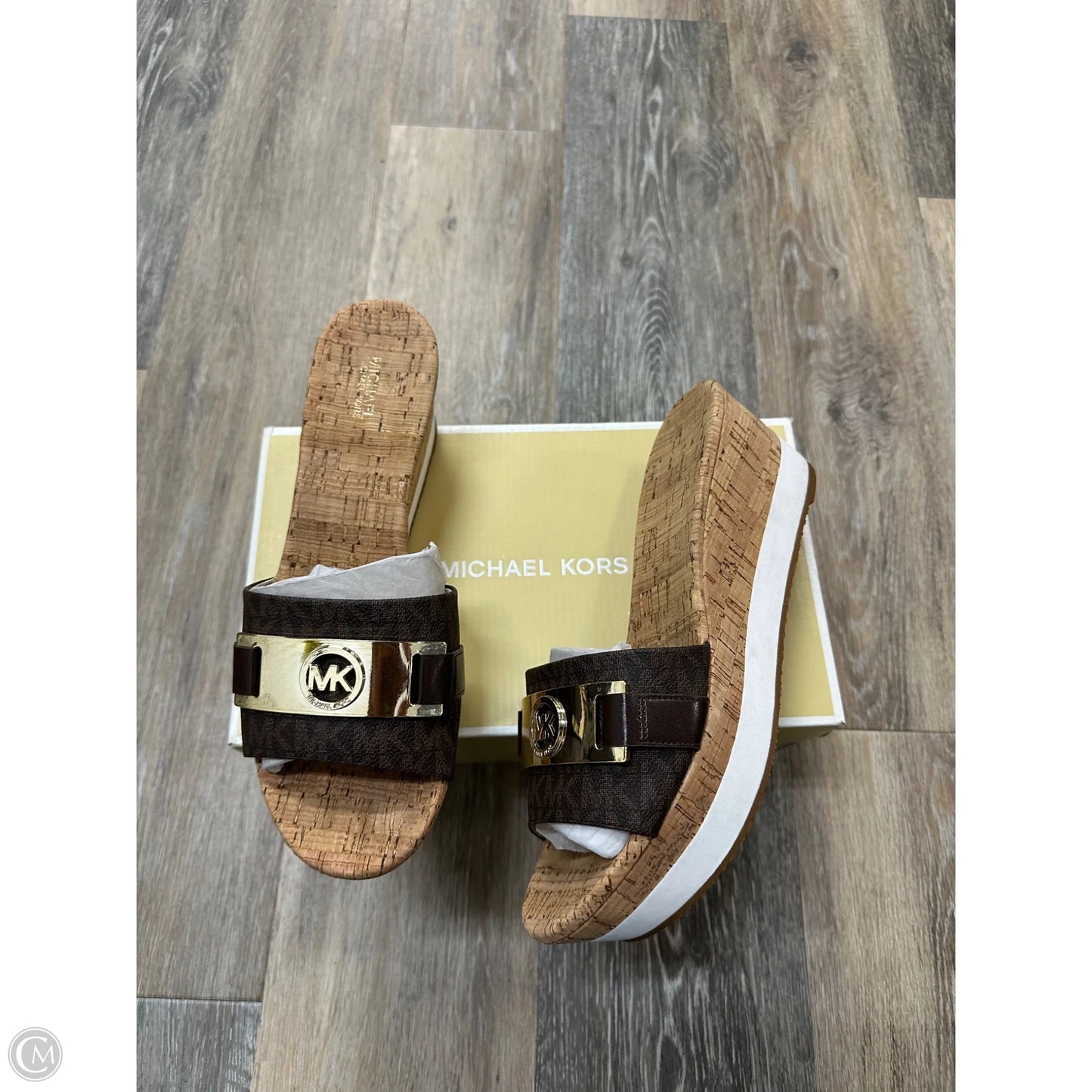 Sandals Designer By Michael Kors In Brown, Size: 10
