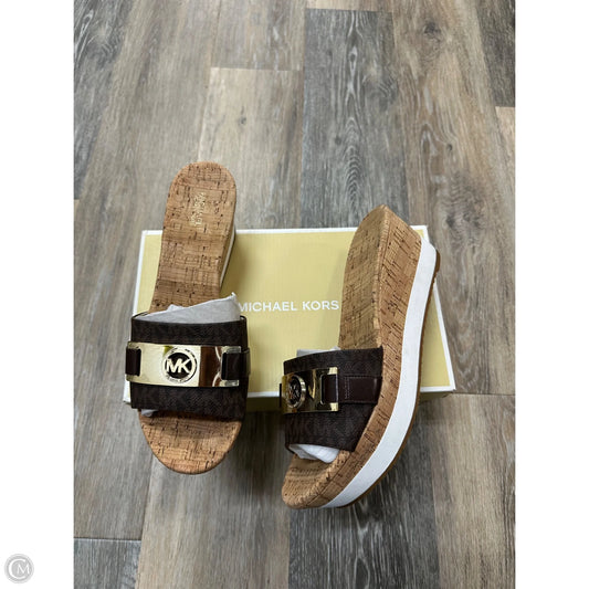 Sandals Designer By Michael Kors In Brown, Size: 10